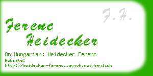 ferenc heidecker business card
